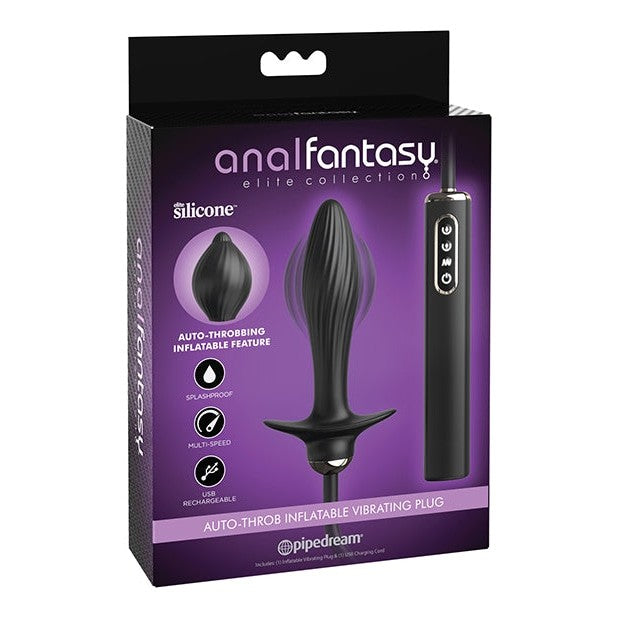 Anal Fantasy Elite Auto-throb Inflatable Anal Plug Black Intimates Adult Boutique