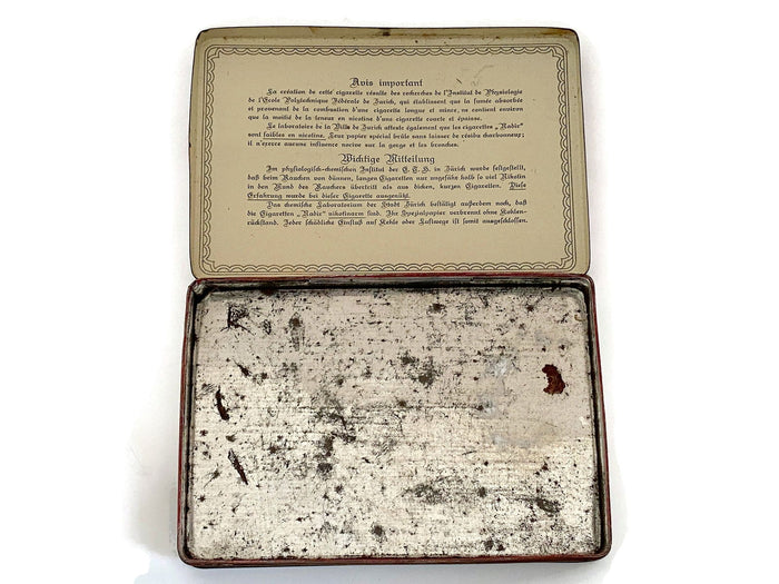 Antique Tobacco Tin Rare Collectible Advertising for Nadir Cigarette at Duckwells