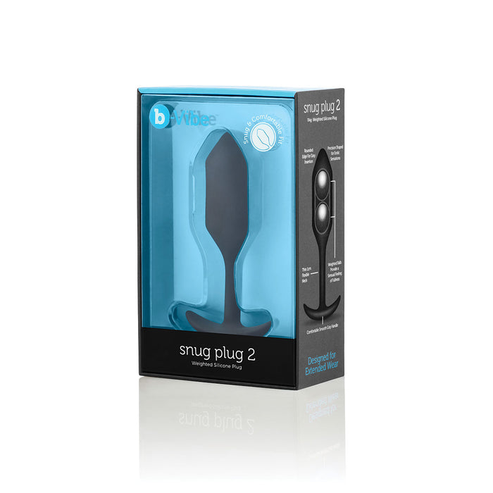 Medium Black Anal Toy: B-Vibe Snug Plug 2 - Neutral Title Intimates Adult Boutique