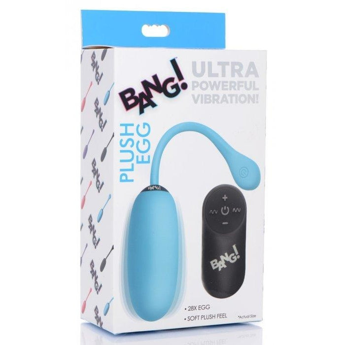Plush Vibrating Egg & Remote Control Blue - Sextoys for Women Intimates Adult Boutique