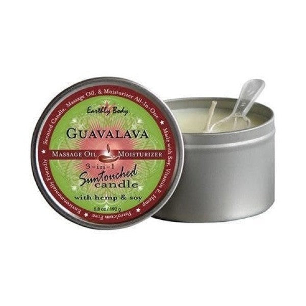 Natural 3-in-1 Guavalava Massage Candle 6oz Intimates Adult Boutique