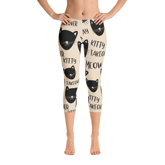 Cat Print Capri Leggings - Bloom Seventy Seven