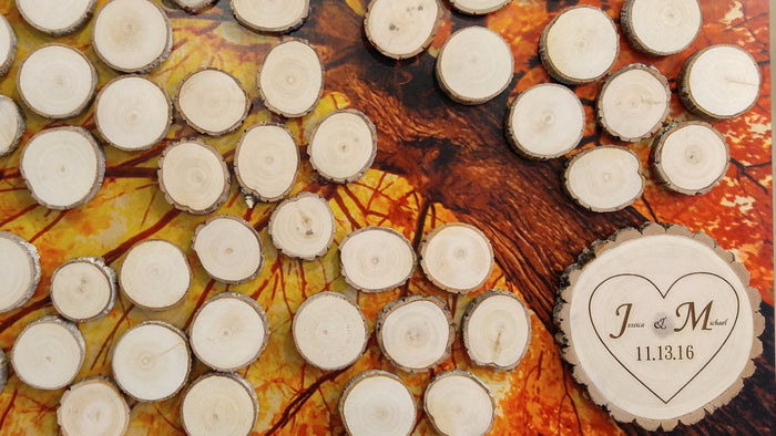 Fall Wood Slice Signing Tree Guest Book