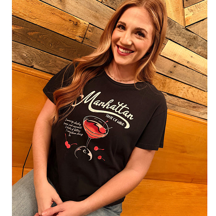 Faded Black Manhattan Cropped Tee