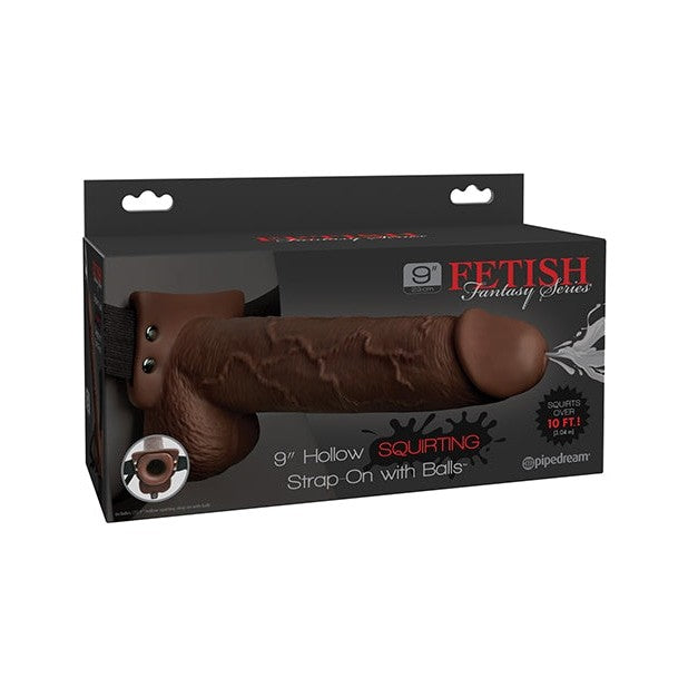 9" Hollow Squirting Strap On with Balls for Men - Sextoys Category Intimates Adult Boutique