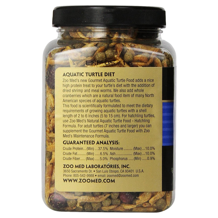 Gourmet Aquatic Turtle Food side of container.