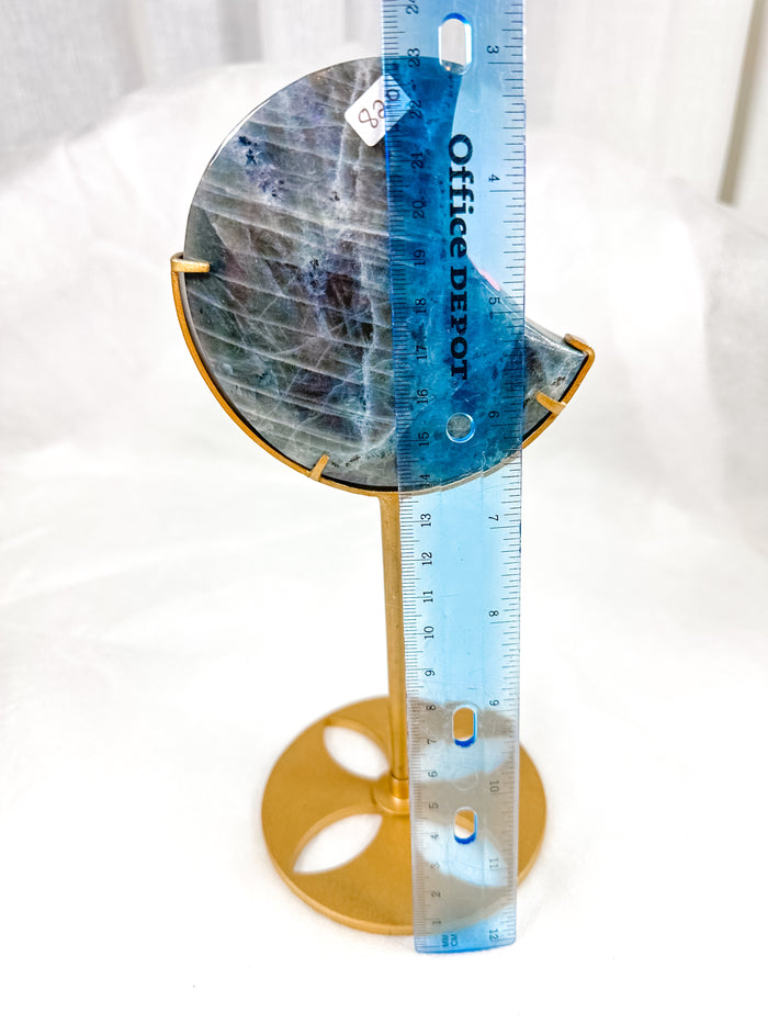 Labradorite Moon on Stand (82O)