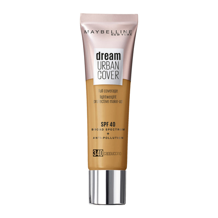 Maybelline Dream Urban Cover Foundation 340 CAPPUCCINO with SPF 40 and antioxidant protection against pollution and UV rays