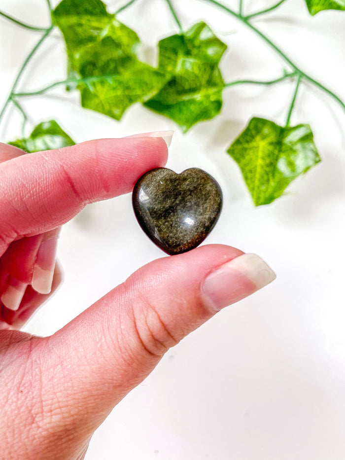 Mini Gold Sheen Obsidian Moon/Star/Heart