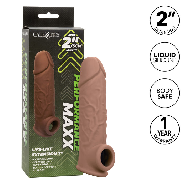 Performance Maxx Life-like Penis Extension 7" Brown - Sextoys for Men Intimates Adult Boutique