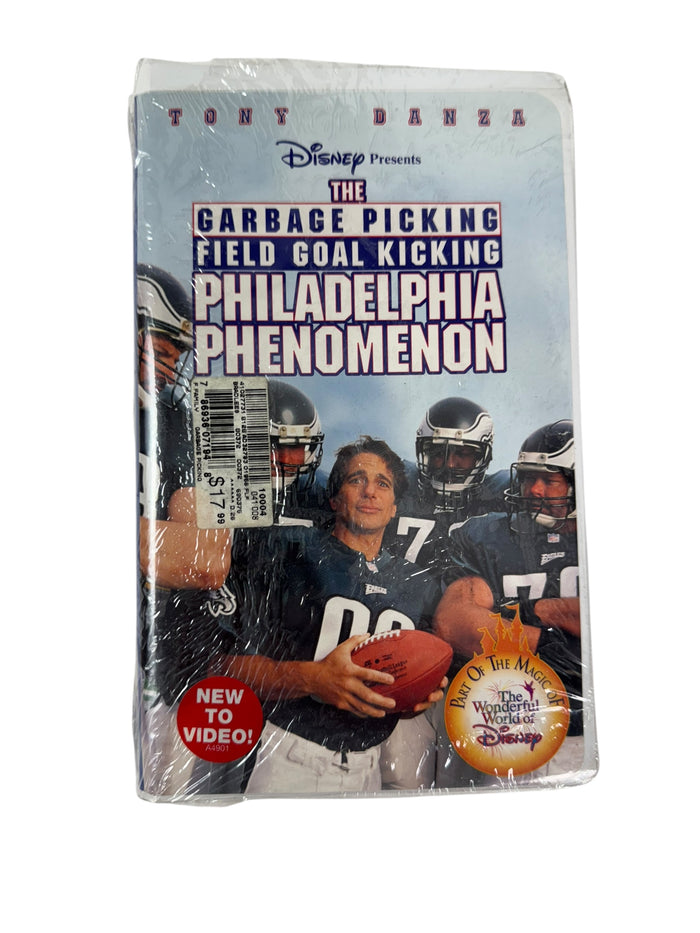 PHILADELPHIA EAGLES DISNEY GARBAGE PICKING FIELD GOAL KICKING PHENOMENON VINTAGE 1998 SEALED VHS TAPE