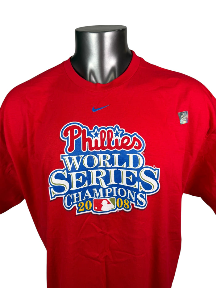 PHILADELPHIA PHILLIES VINTAGE 2008 WORLD SERIES CHAMPIONS NIKE T-SHIRT ADULT 2XL