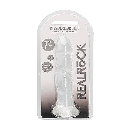 Realrock Non Realistic Dildo W Suction Cup 7in Transparent Intimates Adult Boutique