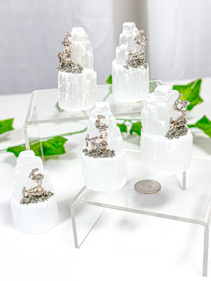 Satin Spar Selenite Tower Pyrite Miner (S3)