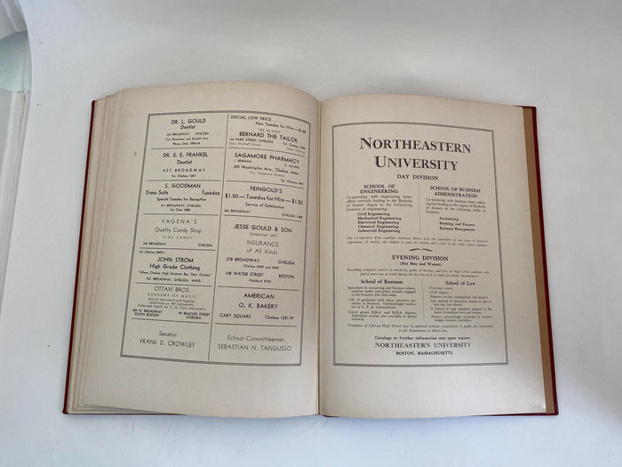 1933 Chelsea Massachusetts High School Yearbook at Duckwells
