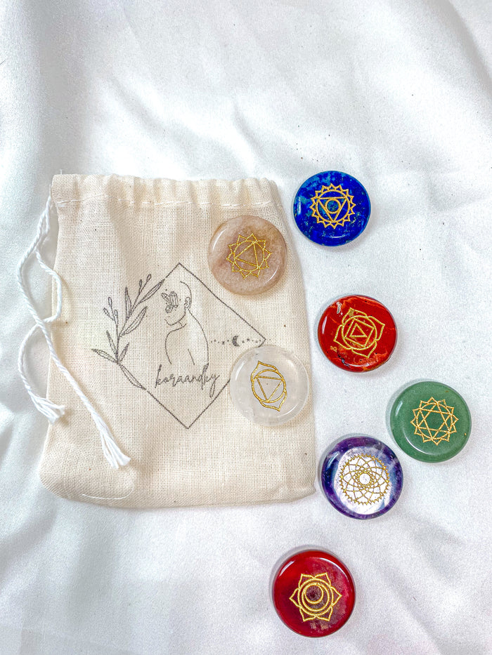 7 Chakra Engraved Stones