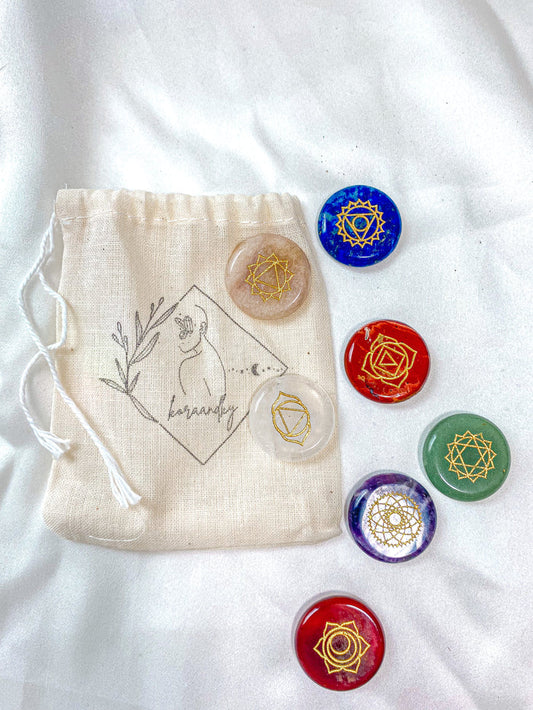 7 Chakra Engraved Stones