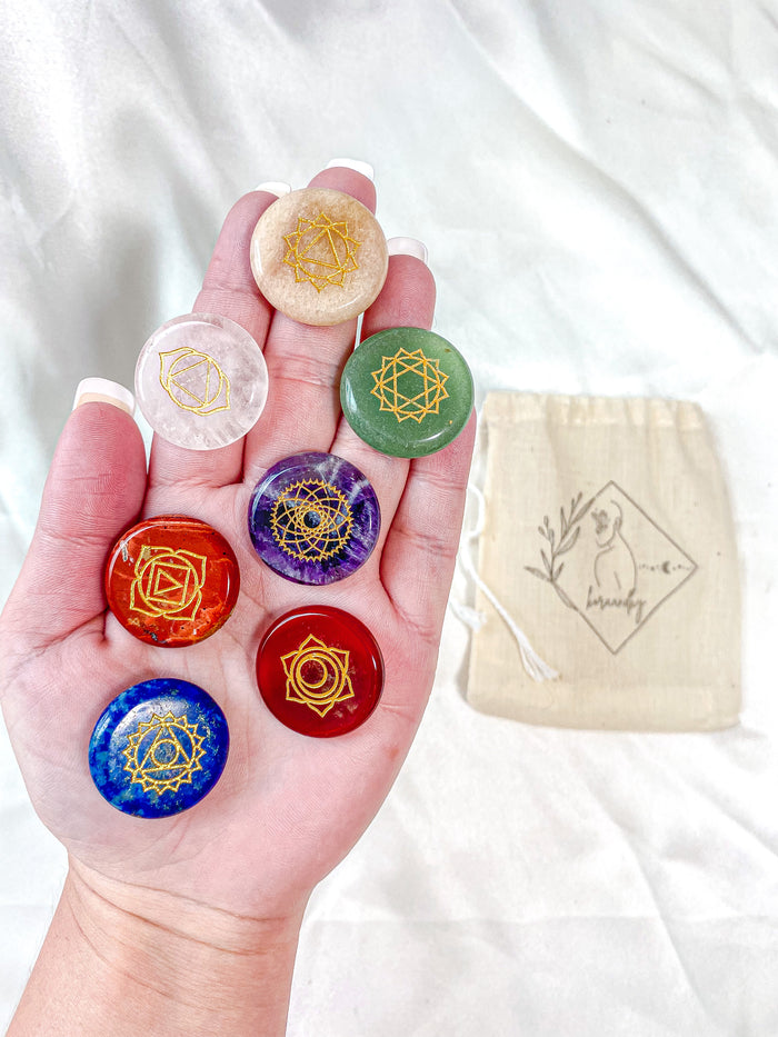 7 Chakra Engraved Stones