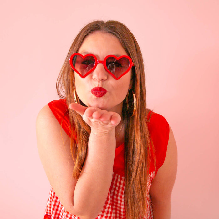 Adult Heartbreaker Sunglasses: Red