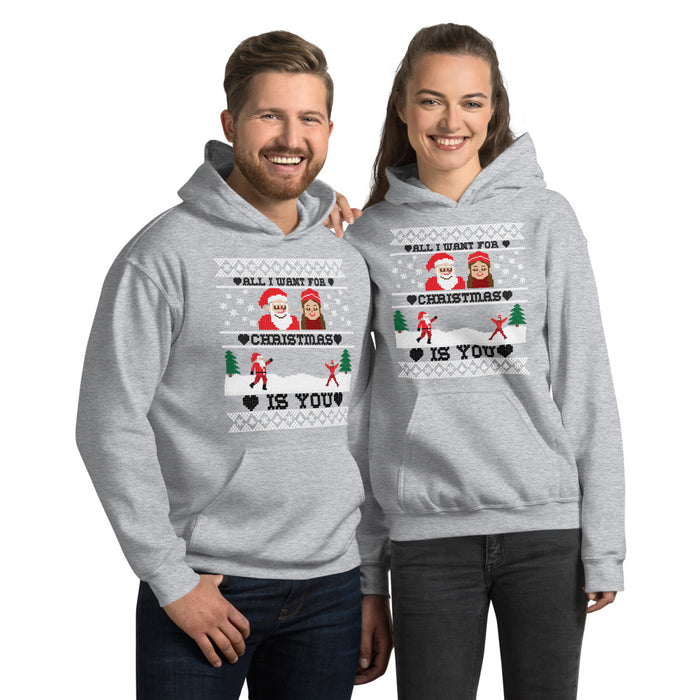 All I Want For Christmas Is You Couple Ugly Hoodie - Bloom Seventy Seven
