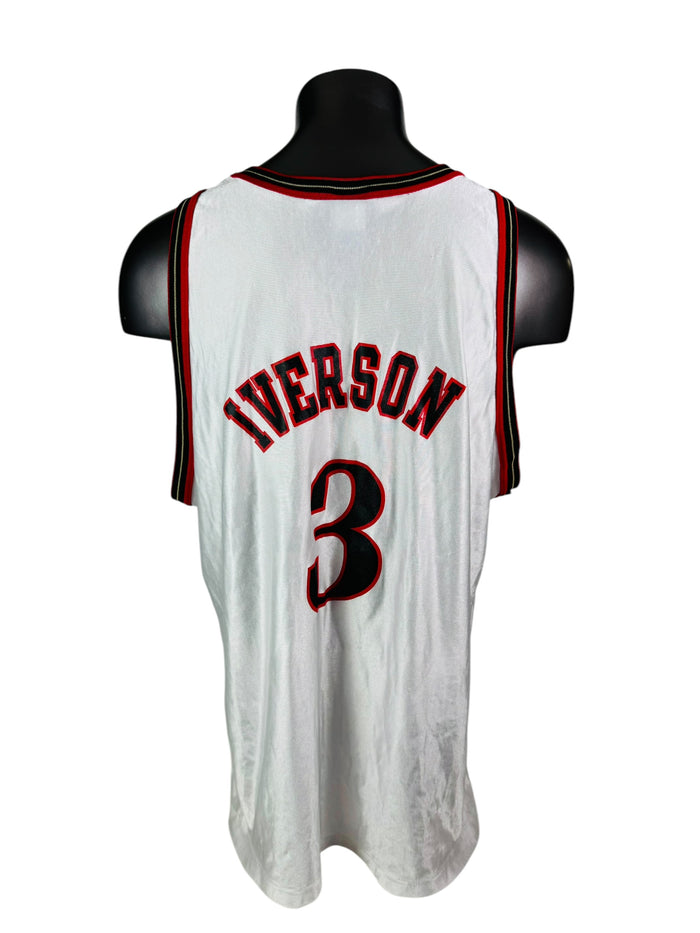 ALLEN IVERSON PHILADELPHIA SIXERS VINTAGE 1990'S CHAMPION JERSEY ADULT 52