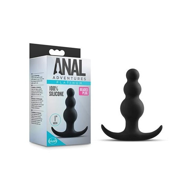 Anal Adventures Platinum Beaded Plug - Explore Soothing Pleasures Intimates Adult Boutique