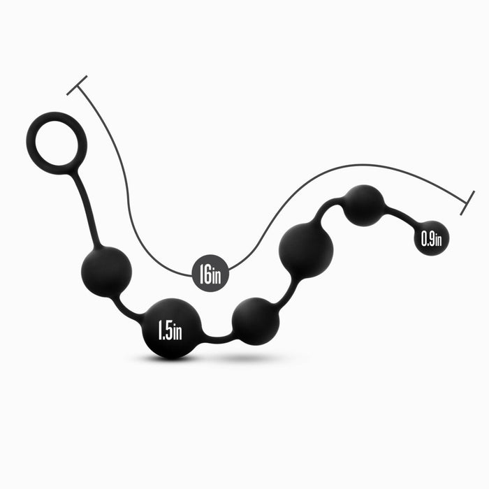 Platinum Black Silicone Large Anal Beads - Anal Toys Intimates Adult Boutique