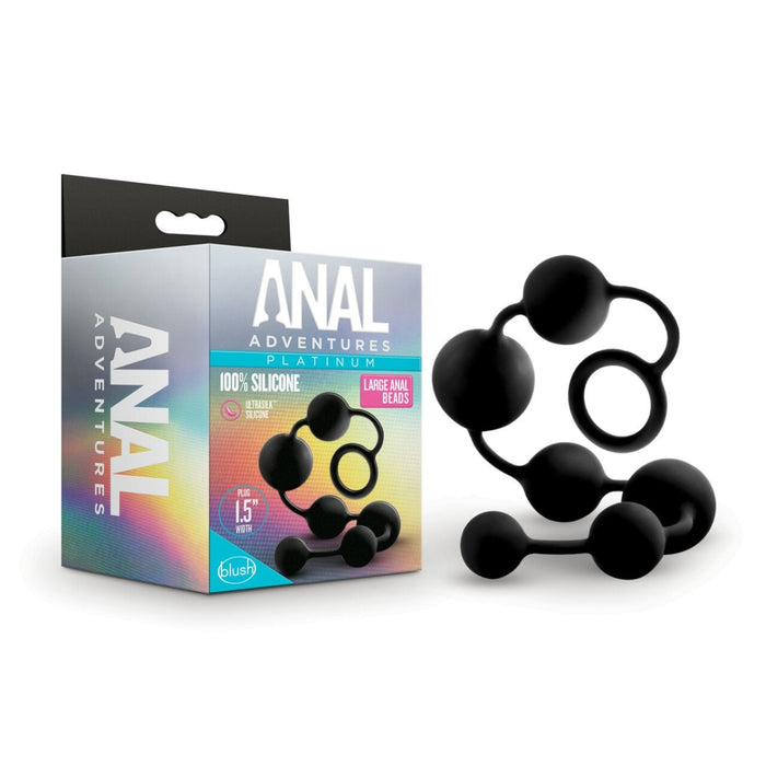 Platinum Black Silicone Large Anal Beads - Anal Toys Intimates Adult Boutique