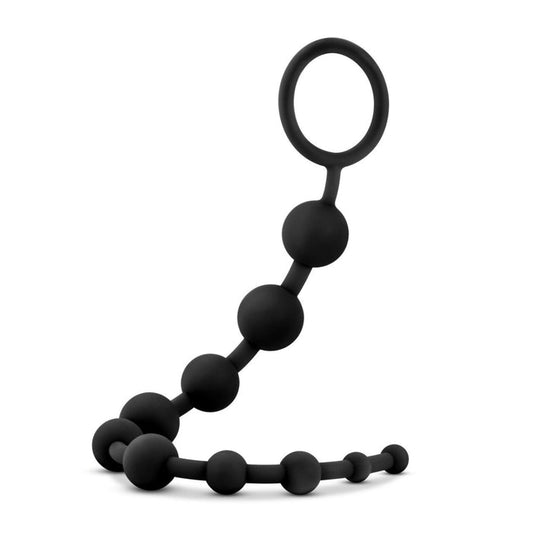 Anal Toys: Anal Adventures Platinum Silicone 10 Anal Beads Black Intimates Adult Boutique
