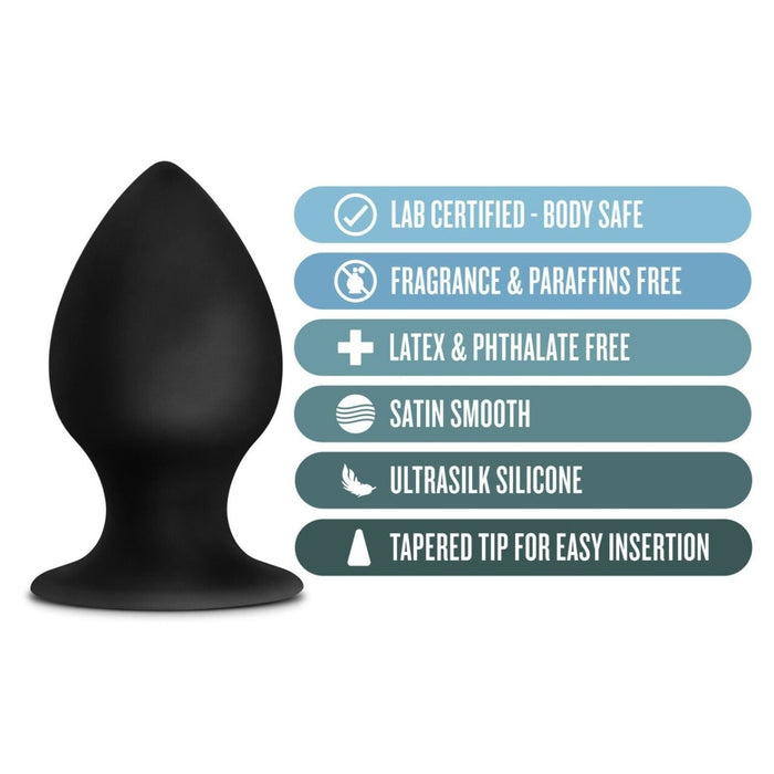 Large Black Silicone Anal Stout Plug Large - Platinum Series  Intimates Adult Boutique
