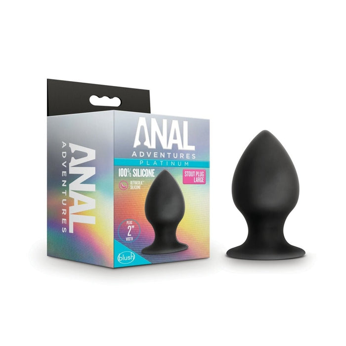 Large Black Silicone Anal Stout Plug Large - Platinum Series  Intimates Adult Boutique