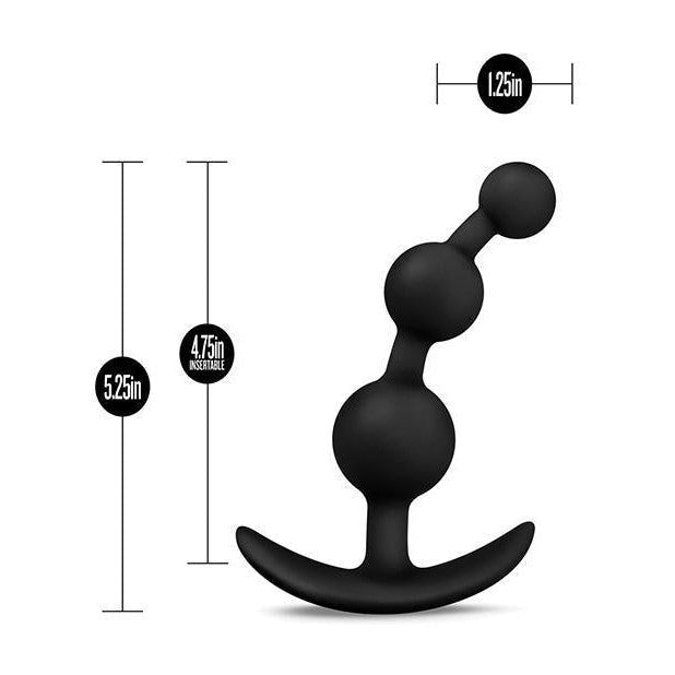 Anal Adventures Platinum Small Anal Beads Black | Anal Toys Collection Intimates Adult Boutique