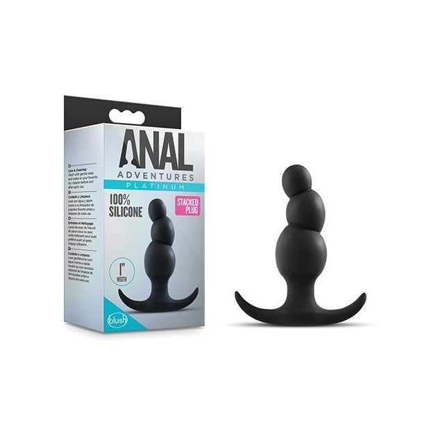 Anal Adventures Stacked Plug Black: Anal Toys Intimates Adult Boutique