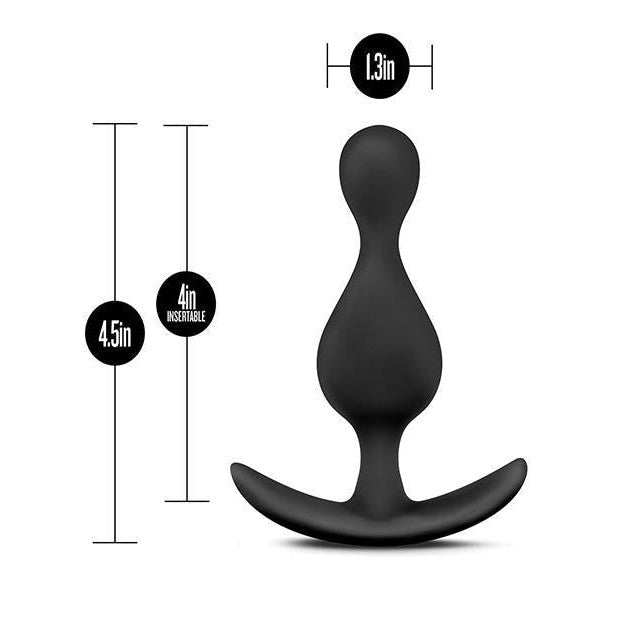 Anal Adventures Platinum Wave Plug Black - Anal Toys Intimates Adult Boutique