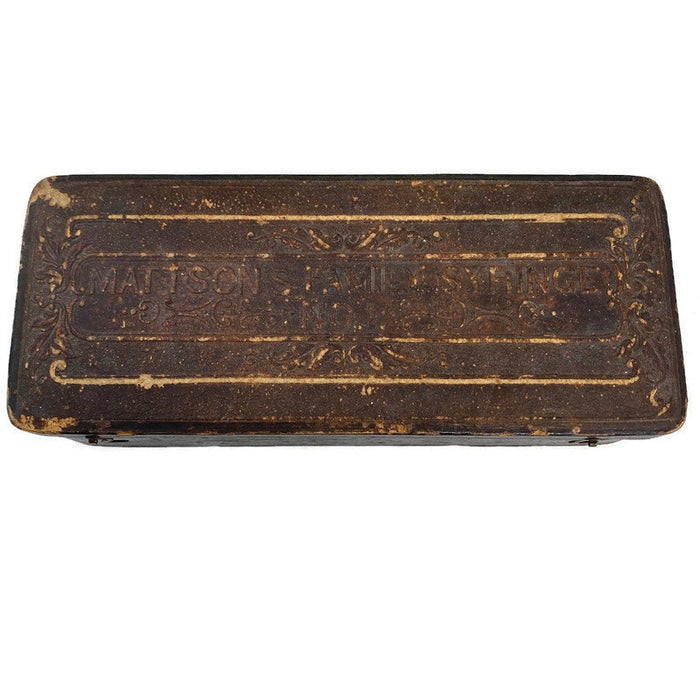 Antique Advertising Box, Mattson Family Syringes at Duckwells