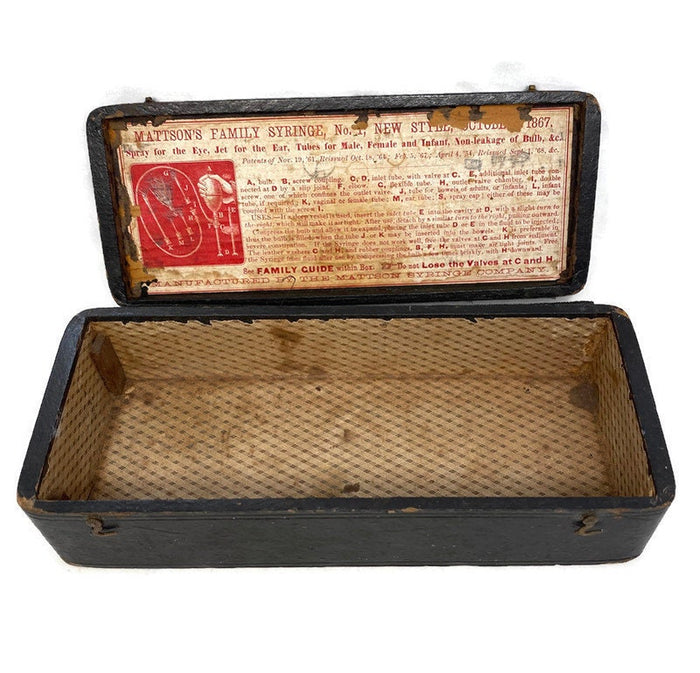 Antique Advertising Box, Mattson Family Syringes at Duckwells