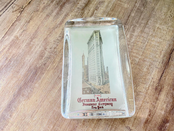 Antique Glass Paperweight German American Insurance at Duckwells