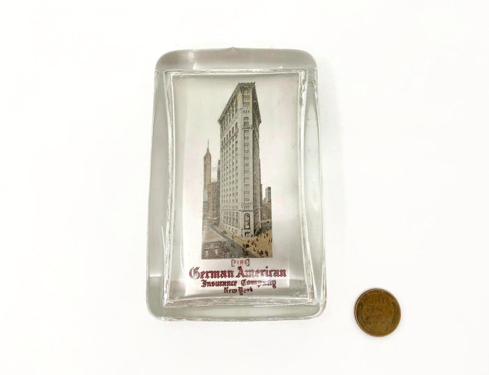 Antique Glass Paperweight German American Insurance at Duckwells