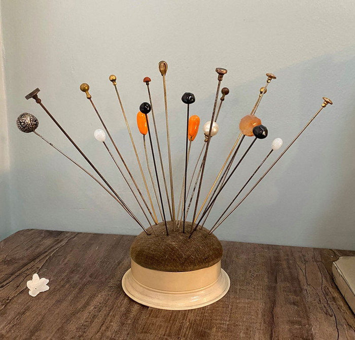 Antique Hatpin Holder and Hatpins at Duckwells