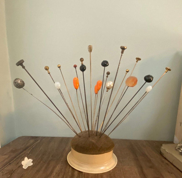 Antique Hatpin Holder and Hatpins at Duckwells