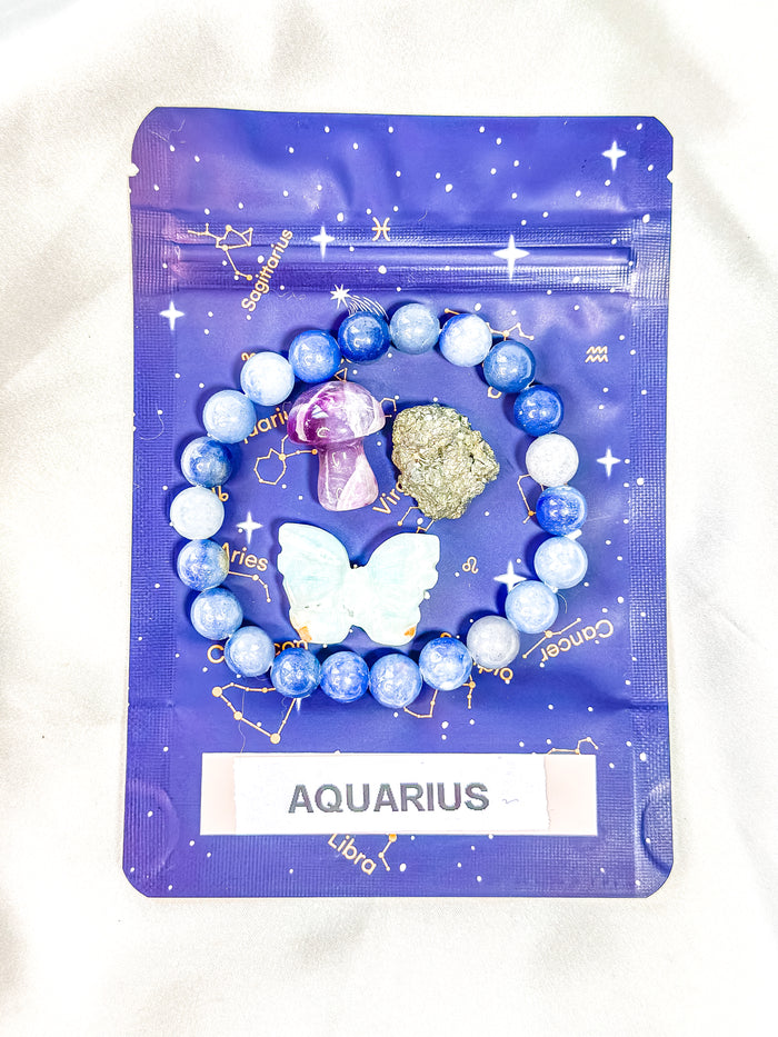 Aquarius - Zodiac Crystal Set