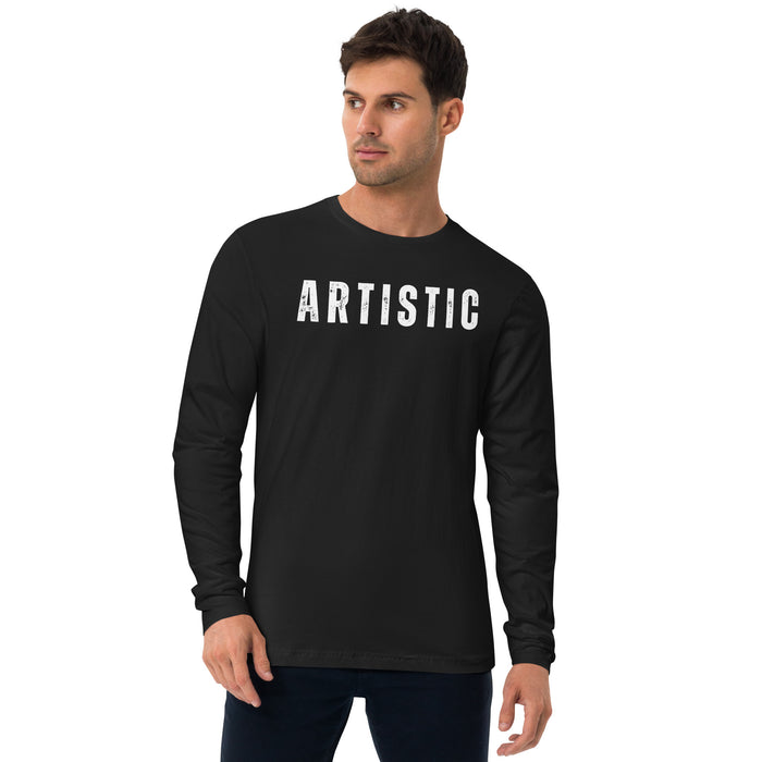Artistic Long Sleeve Fitted Crew Neck Tee - Bloom Seventy Seven