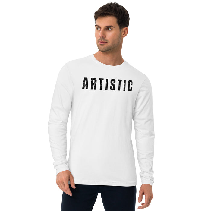 Artistic Long Sleeve Fitted Crew Neck Tee - Bloom Seventy Seven