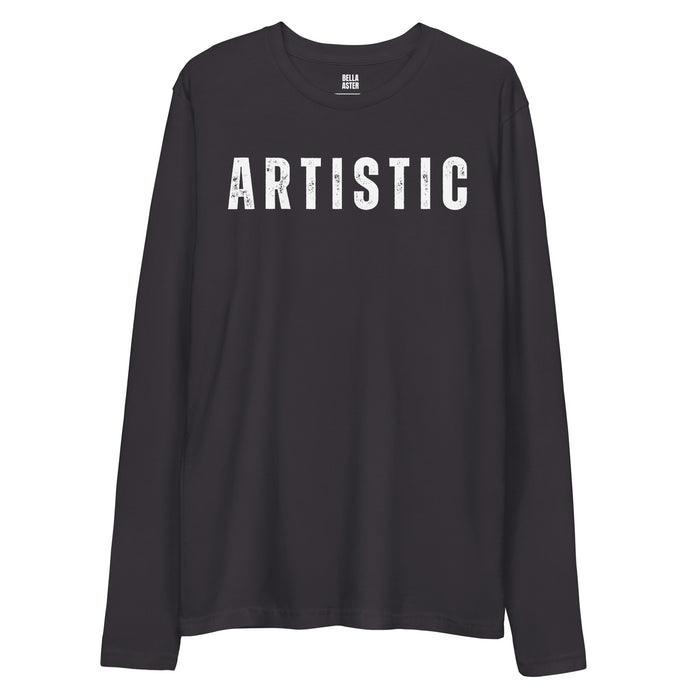 Artistic Long Sleeve Fitted Crew Neck Tee - Bloom Seventy Seven