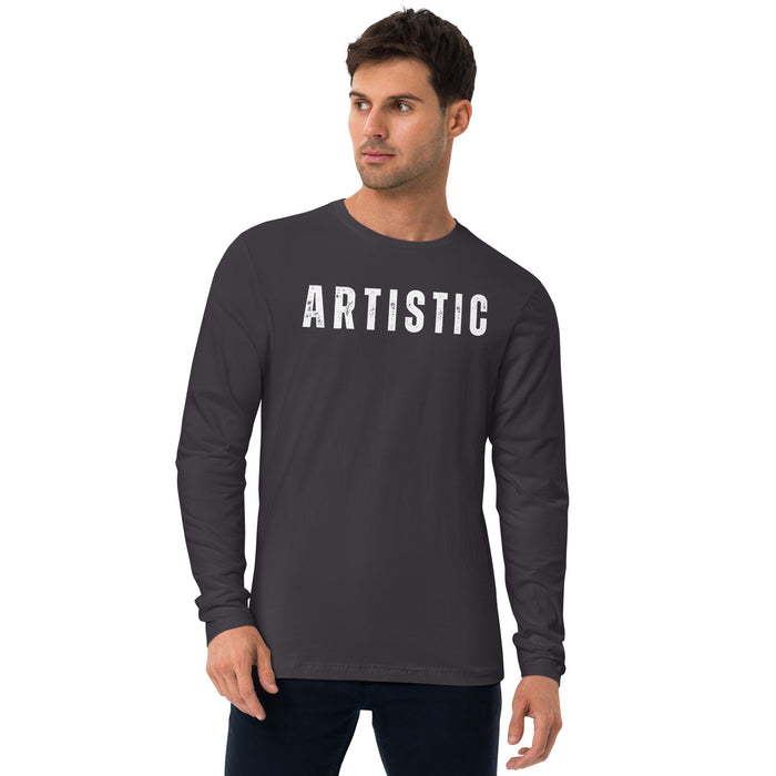 Artistic Long Sleeve Fitted Crew Neck Tee - Bloom Seventy Seven