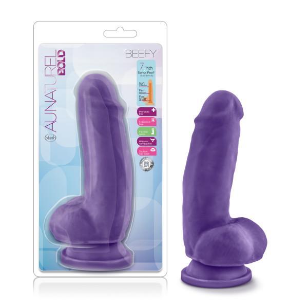 Au Naturel Bold Beefy 7 Inch Dildo With Suction Cup Purple  Intimates Adult Boutique