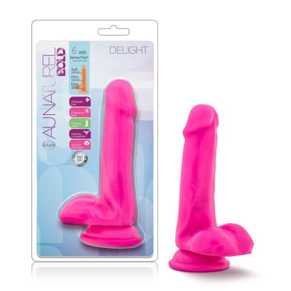 Au Naturel Bold Delight 6 Inch Dildo With Suction Cup Pink  Intimates Adult Boutique