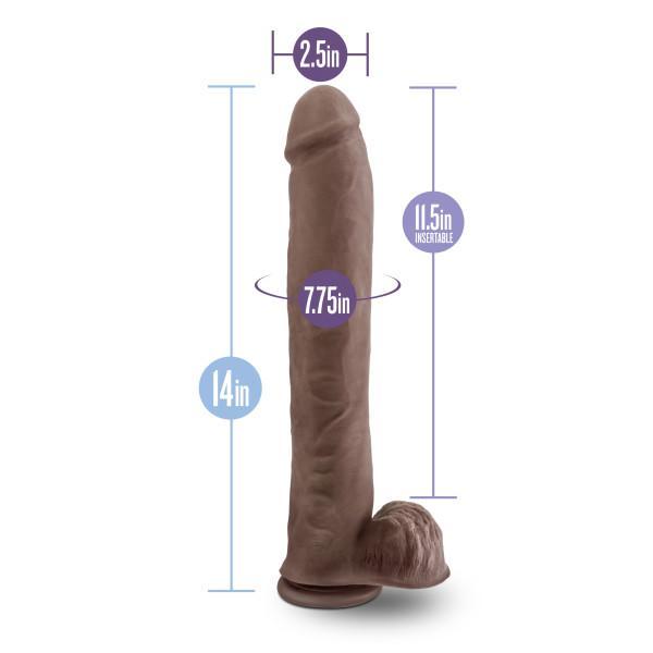 Au Naturel Daddy 14in Chocolate Dildo With Suction Cup  Intimates Adult Boutique