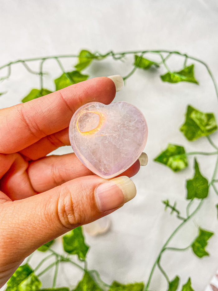 Aura Rose Quartz Heart