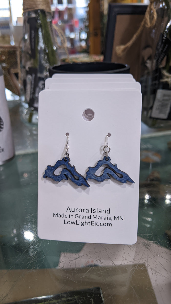 Aurora Island Wood Earrings